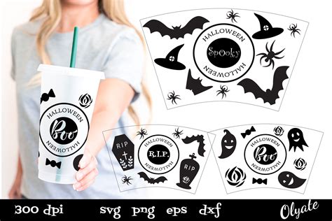 24 OZ Cold Cup Wrap SVG Halloween 24 OZ Cup 24 OZ Tumbler By Olyate