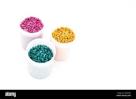 Plastic Granules Close Up For Holding Colorful Plastic Granules With