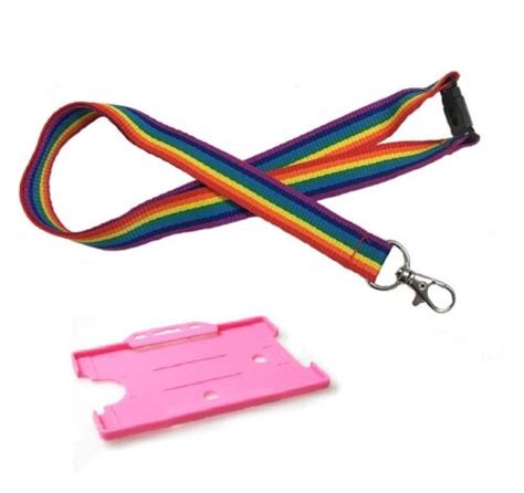 Rainbow Hi Quality Lanyard 20mm With Safety Breakaway And Single Card