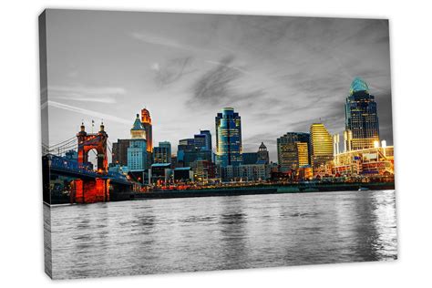 Cincinnati Wall Art Canvas Print Cincinnati Ohio Skyline - Etsy