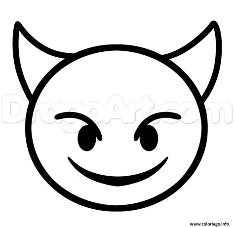 Coloriage diable emoji iphone - JeColorie.com