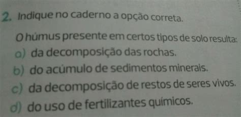 O Húmus Presente Em Certos Tipos De Solo Resulta - O Húmus Presente Em Certos Tipos De Solo Resulta - BRAINCP