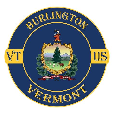 Premium Vector | Burlington vermont flag usa travel souvenir seal stamp ...