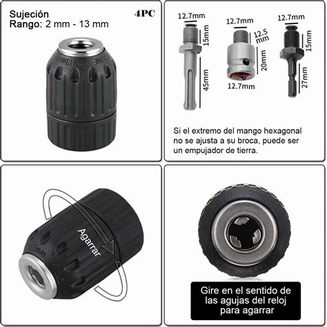 Adaptador Sds Plus Destornillador Impact Broquero Chuck 1 2 Eo Safe