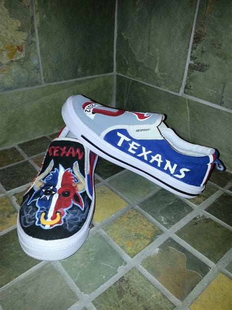 Custom Painted Houston Texans Shoes By Kayceejean Designs