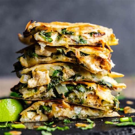 Cheesy Chicken Quesadilla The Stay At Home Chef