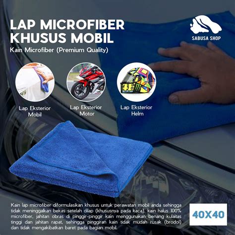 Jual Sabusa Kain Lap Microfiber Mobil Detailing Premium Tebal Gsm