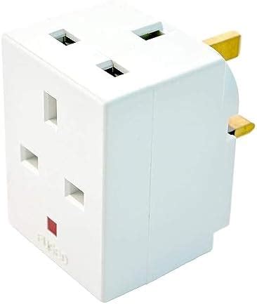 Ecvv Way Socket Multi Plug Fused Adapter Uk Mains V Ac