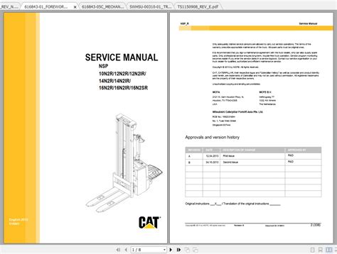 Caterpillar Lift Truck Nsp N Ir Service Manuals Auto Repair Manual