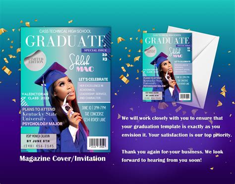 Graduation Magazine Cover Senior Grad Celebration Personal Editing Is