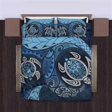 AIO Pride Maori Turtles New Zealand 3 Piece Duvet Cover Set Blue