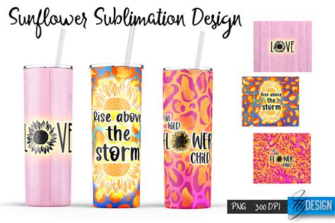 Sunflower 20 Oz Tumbler Sublimation V4 Graphic By Flydesignsvg