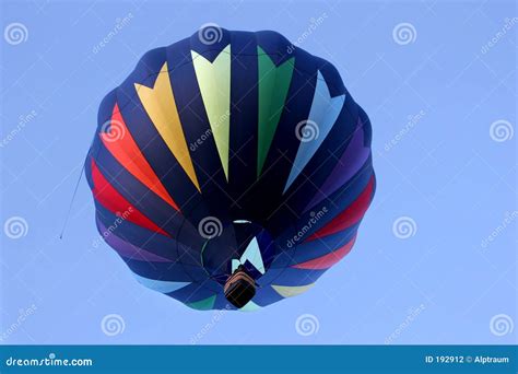 Hot Air Balloon In Rainbow Colors Stock Photo Image Of Recreation Basket 192912
