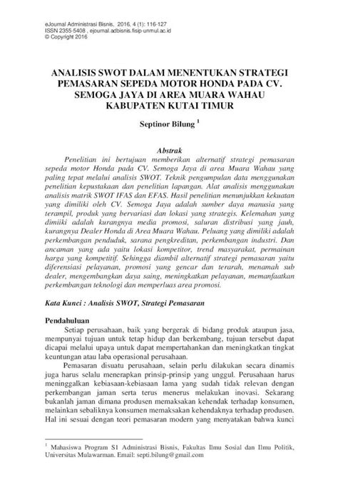 Pdf Analisis Swot Dalam Menentukan Strategi · Pdf Fileanalisis Swot Dalam Menentukan Strategi