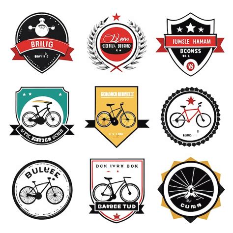 Vintage Bicycle Club Logos Custom Cycling Badges And Bike Icons For