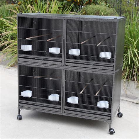 Stackable Bird Breeding Cage With Center Dividor Canary Parakeet