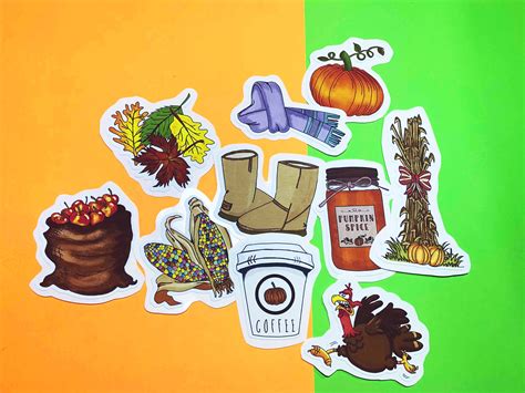 Fall Sticker Pack 2018 Vinyl Stickers Fall Autumn Scrapbooking Stickers Illustrated Stickers