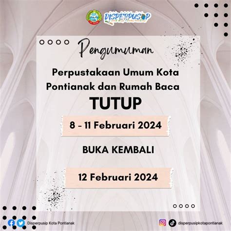 Informasi Pengumuman Tutup Layanan Dinas Perpustakaan Dan Kearsipan