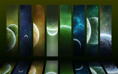 Wallpaper Sunlight Planet Space Reflection Symmetry Green Blue