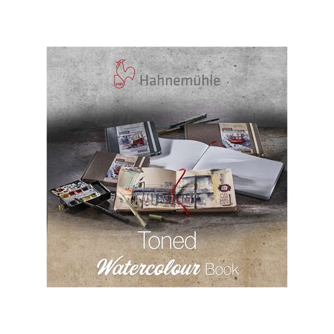 Hahnem Hle Toned Watercolour Book Aquarelpapier Grijs Beige