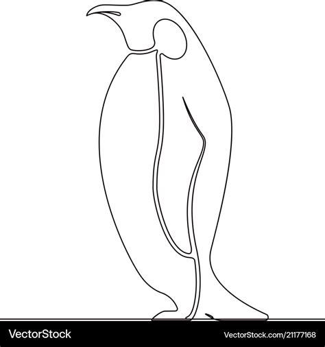 Penguin continuous line drawing Royalty Free Vector Image