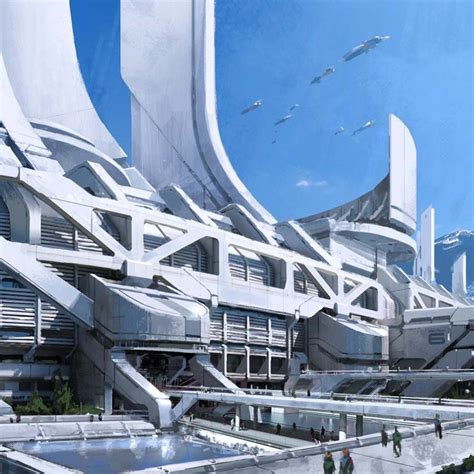 Futuristic City Concept Art from Mass Effect 3