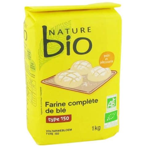 NATURE BIO Farine Complète De Blé T150 1Kg Lot De 4 Cdiscount Au