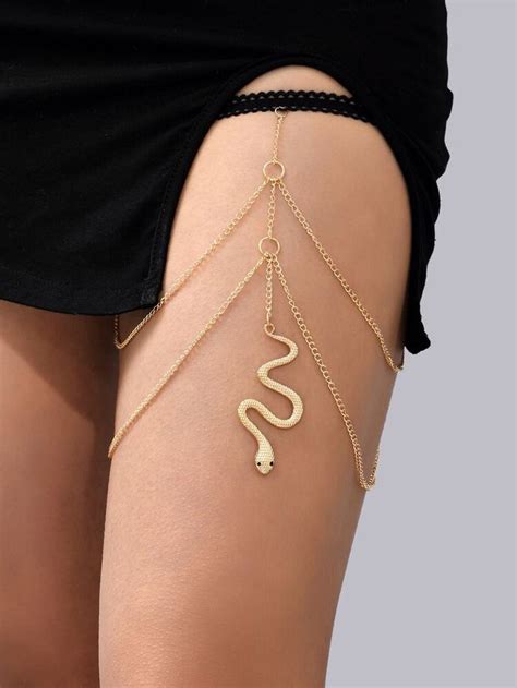 Snake Decor Thigh Belt In 2022 Thigh Jewelry Thigh Chain Stylish