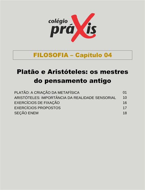 PDF Platão e Aristóteles os mestres do pensamento antigo em 427 a