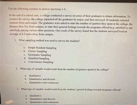 Solved Use The Following Scenario To Answer Questions Chegg