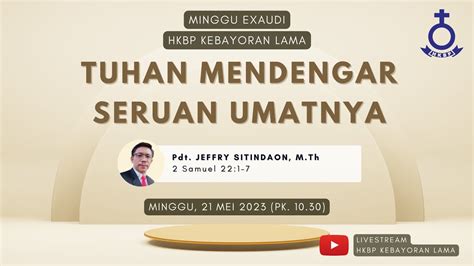 Live Kebaktian Ibadah Minggu Hkbp Kebayoran Lama Mei Youtube