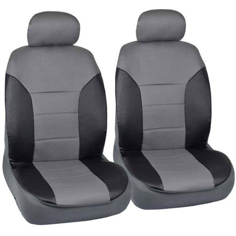 Motor Trend Two Tone Pu Leather Car Seat Covers Classic Accent Premium Leatherette Front Pair