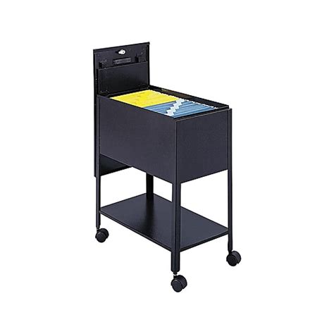 Safco Metal Mobile File Cart With Lockable Wheels Black 5362bl Staples