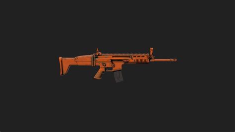 PUBG Rugged Orange SCAR L 3D Model By Skin Tracker Stairwave