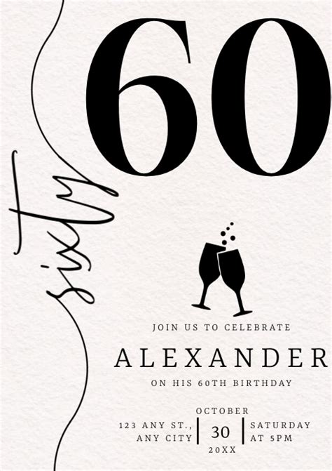 60th Birthday Invitation Template Postermywall