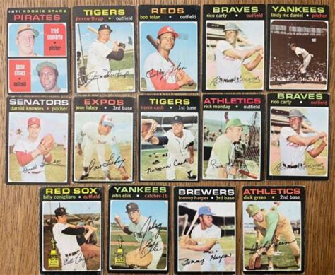 1971 Topps 599 Norm Cash 14 Card Lot Vintgae Baseball MLB EBay