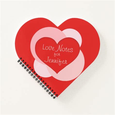 Custom Red Heart Valentines Heart Shaped Notebook Affiliate