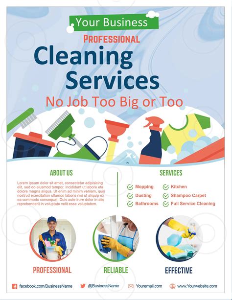 Instant And Downloadable Cleaning Services Flyer Download It Now And Edit It With Your Details Or