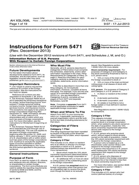 Fillable Online Instructions For Form 5471 Fax Email Print Pdffiller