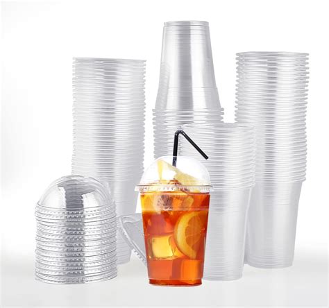 Amazon Pack Oz Clear Plastic Cups With Dome Lids