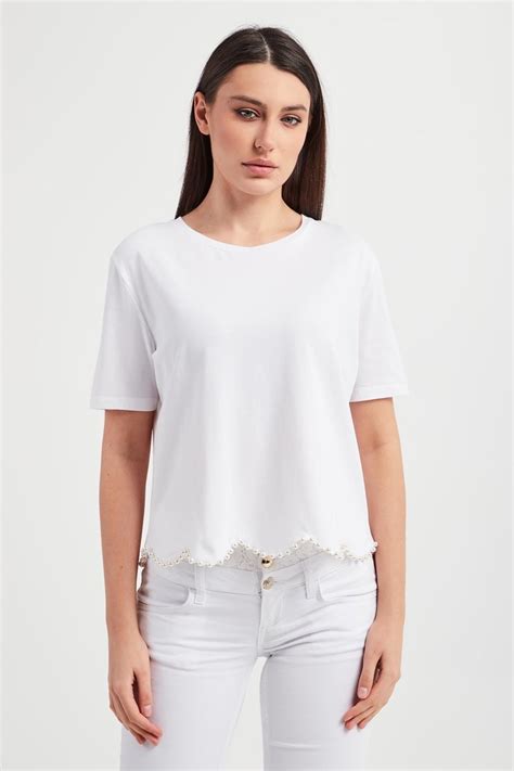 T Shirt Liu Jo Bia Y Cropped Wa J Sklep Velpa Pl