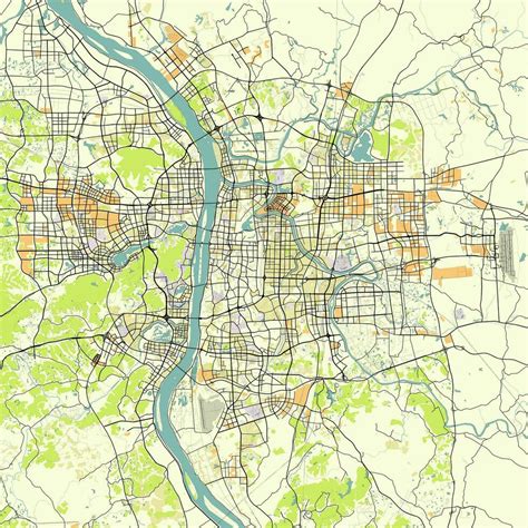 Map of Changsha, Hunan, China 29093986 Vector Art at Vecteezy