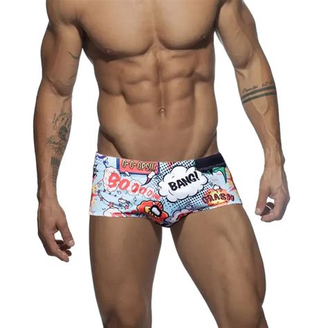 Homens Sexy Bikini Nadar Boxer Briefs Curto Banho De Nata O Surf