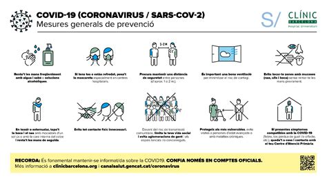 Mesures preventives del Coronavirus SARS CoV 2 Hospital Clínic Barcelona