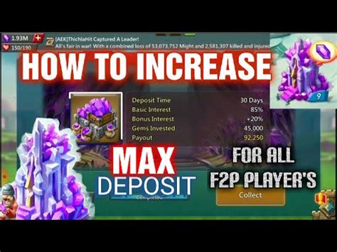 Lords Mobile Increase Gems Deposit In Treasure Trove Maximum K Is