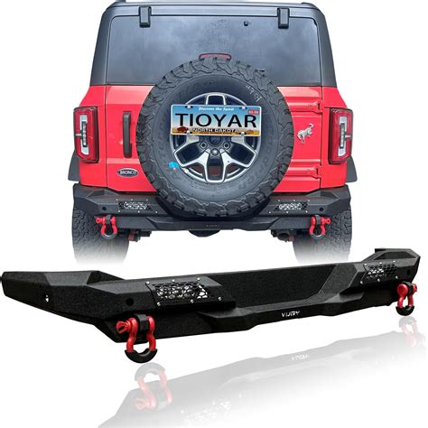 Tioyar Bronco Rear Bumper Texture Black Compatible With