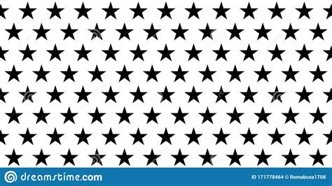 Star Seamless Pattern On White Background Vector Black Stars Pattern