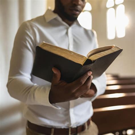 Premium Photo Man Reading Bible At The Church