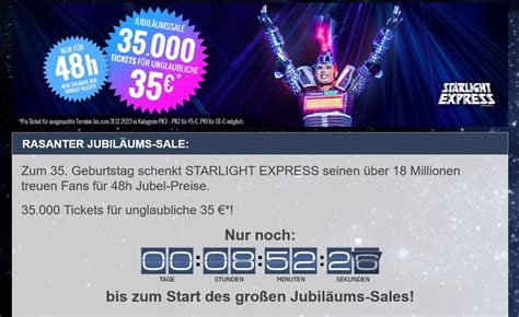 Musical Starlight Express Bochum 24 Std Sonder Sale Zb Pk1 Ab 59