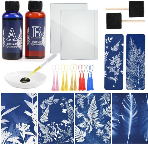 Csyidio Cyanotype Kit Includ 2 Component Sensitizer Set 40 Sheets A5